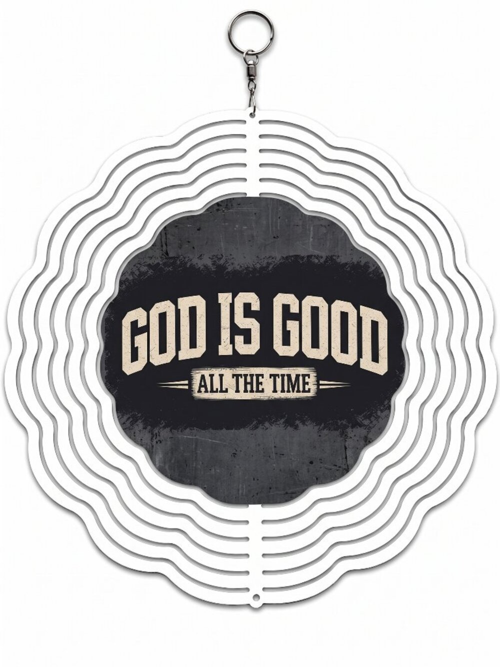 10" God Is Good All The Time Kinetic Wind Spinner - White Hanging Yard Decor